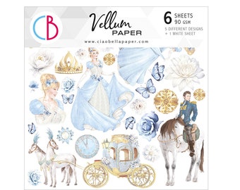 Ciao Bella 6x6 Midnight Spell Vellum Paper - Ciao Bella Paper - 6x6 Vellum - Translucent Paper - Midnight Spell Collection - 28-624