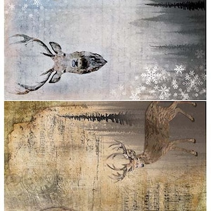 ITD Collection A4 Decoupage Paper - Animals - Decoupage Paper - Deer Rice Paper - Animal Rice Paper - Animal and Deer Rice Paper - 31-120