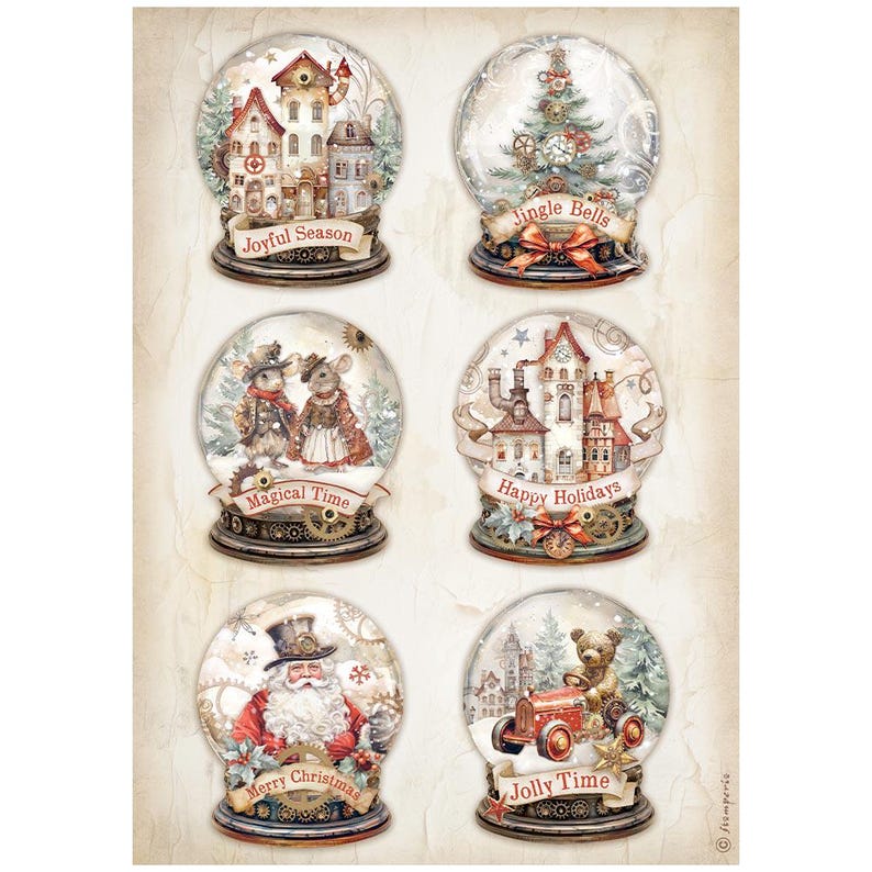 Stamperia A4 Gear up for Christmas Rice Paper Decoupage Rice Paper