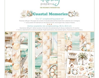 Paquet de papier Mintay 12 x 12 Coastal Memories - Papier recto-verso - Papier 12 x 12 - Papier cartonné - Collection Coastal Memories - 27-371