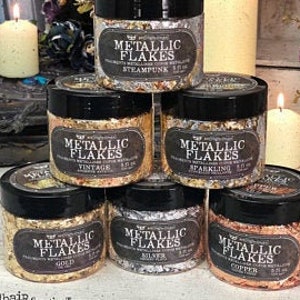 Prima Re-Design Metal Flakes - Art Ingredients - Metal Flakes - Re-Design with Prima - Finnabair - Metal Flakes - Metallic Flakes
