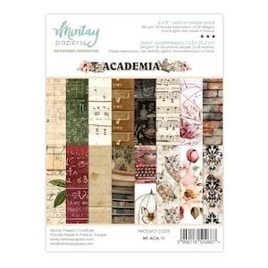 Mintay 6x8 Academia Cardstock - Double Sided Paper - 6x8 Cardstock - Card Stock Paper - Academia Collection - 27-457