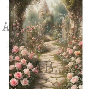ABStudio Le Petit Paris A4 Decoupage Rice Paper - Decoupage Paper - Rice Paper - A4 Paper - Castle Rice Paper - Fantasy Rice Paper - 7-007
