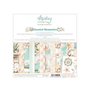 Mintay 6x6 Coastal Memories Cardstock - Double Sided Cardstock - 6x6 Cardstock - Coastal Memories Collection - LAST CHANCE - 27-373