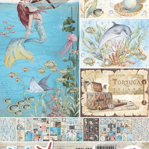 Ciao Bella A4 Underwater Love Creative Pad - A4 Cardstock - Double-Sided Paper - Underwater Love Collection - A4 Paper - LAST CHANCE -28-298