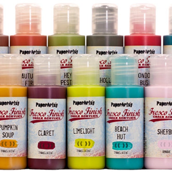 Paper Artsy OPAQUE 2 Fresco Finish Acrylic Paint -Fresco Finish Chalk Acrylic - Paper Artsy Fresco Finish - Opaque Acrylic - LAST CHANCE