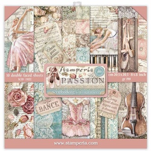 Stamperia Sea Dream Romantic Collection 8x8 Paper Pad 10 Double Sided Sheets Cardstock Scrapbook Mixed Media SBBS35
