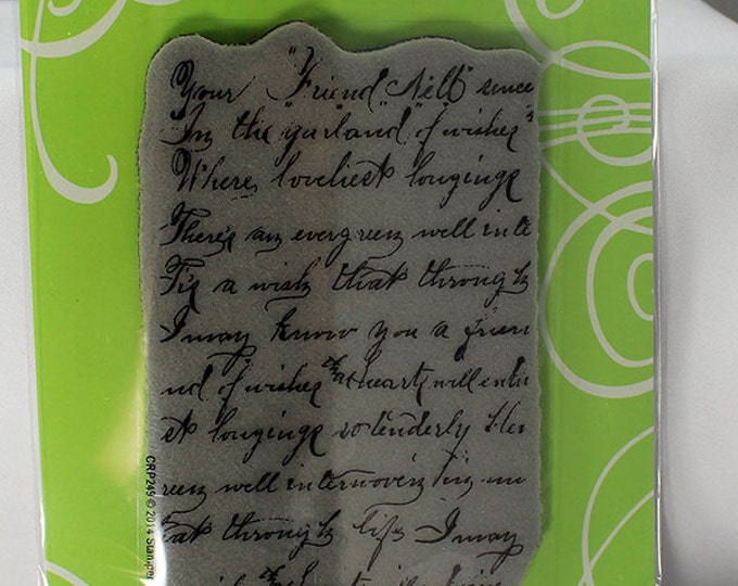 Stampendous Vintage Note Cling Stamp Script Cling Stamp Cursive Script ...