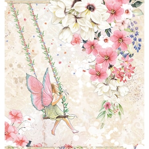 Ciao Bella Enchanted Land A4 Rice Paper Decoupage Rice Paper Fairy Rice Paper Rice Paper A4 Rice Paper Enchanted Land Collection Beauty in Bloom