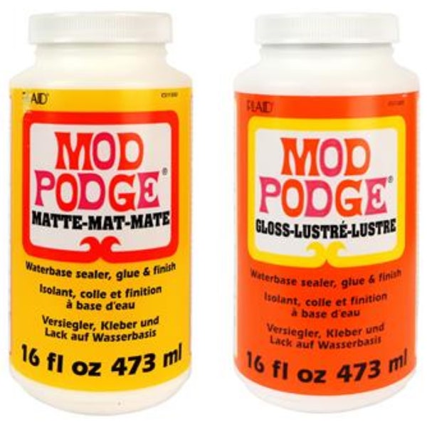 Plaid Mod Podge - 16oz Mod Podge - Matte Mod Podge - Gloss Mod Podge - Waterbase Sealer - Waterbased Glue - Waterbased Finish