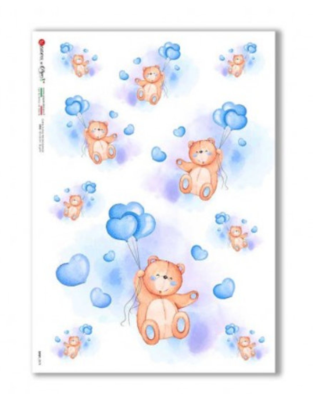 Paper Designs Rice Paper - Baby Rice Paper - Blue Rice Paper ...