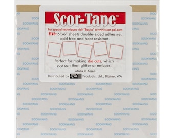 Scor-Tape 6" x 6" - Double Sided Adhesive - Scor Tape Sheet - Acid Free Double Sided Adhesive - Permanent Adhesive - Scrapbook Tape - 18-006