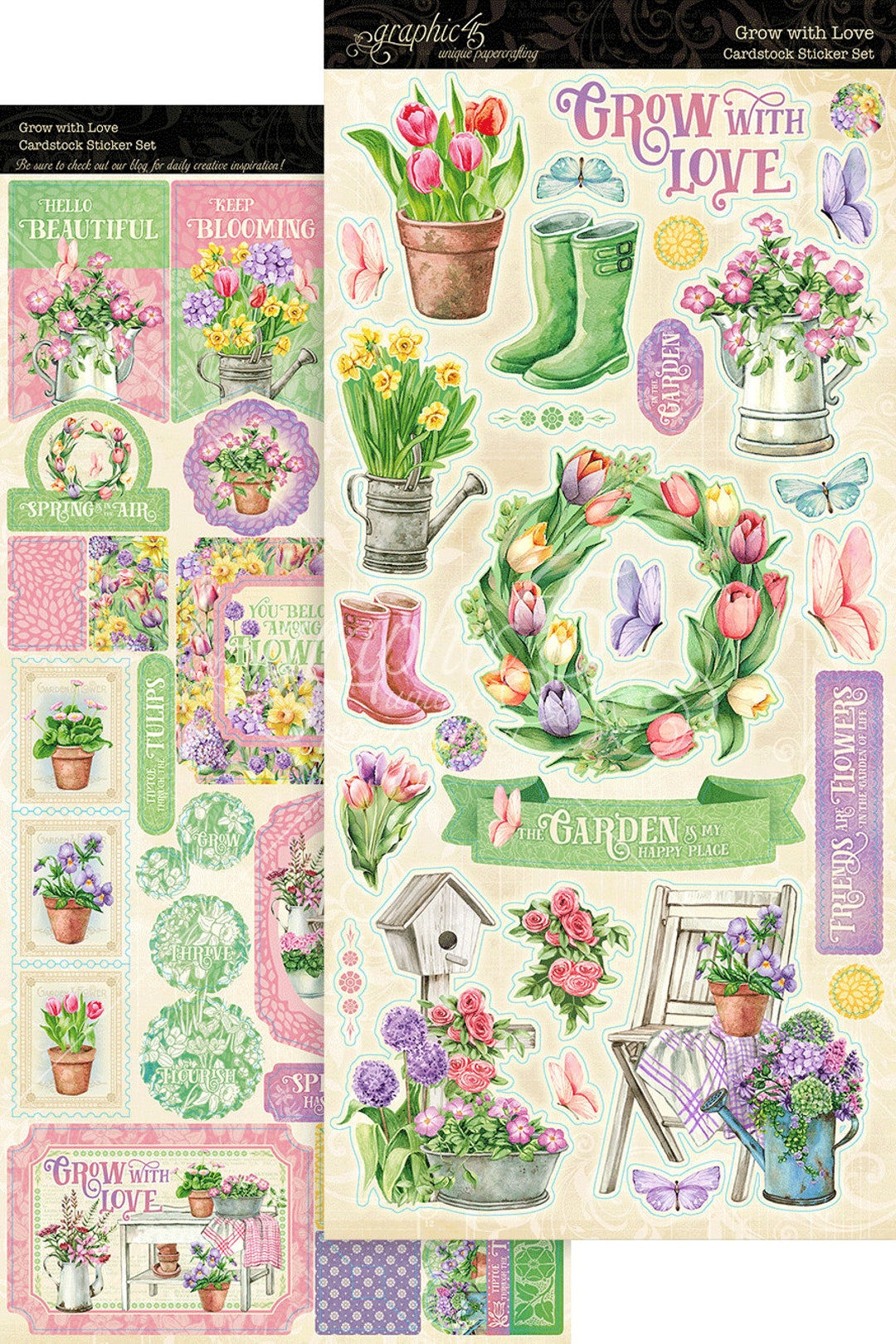 Graphic 45 Grow With Love Stickers - Grow With Love Collection