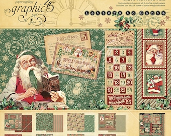 Graphic 45 12x12 Letters to Santa Cardstock - 12x12 Collection Pack - Cardstock - Letters to Santa Collection - Christmas - 8-414
