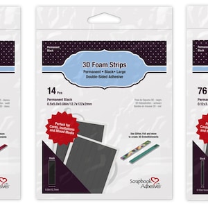 3L Adhesive 3D Adhesive Foam Strips - Double-Sided Adhesive - Customizable Adhesive Foam - Die Cut Adhesive Foam - Scrapbook Adhesives
