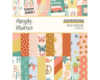 Simple Stories 6x8 Boho Sunshine Cardstock - Double Sided Cardstock - 6x8 Cardstock - Boho Sunshine Collection - LAST CHANCE - 41-003