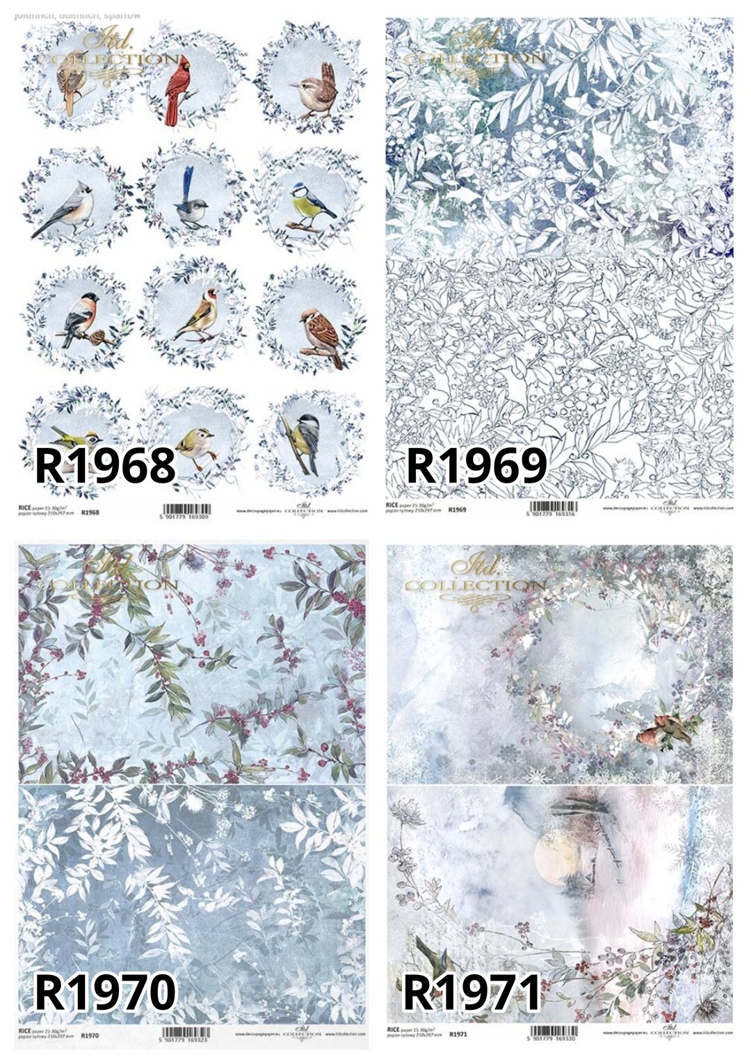 ITD Collection Painted by Frost Decoupage Rice Paper - Background Paper ...