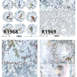 ITD Collection Painted By Frost Decoupage Rice Paper - Background Paper - Plaid Rice Paper - Mixed Media Rice Paper - Winter Rice Paper
