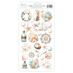Mintay Coastal Memories Elements Stickers - Cardboard Sticker Sheet - Cardboard Stickers - Coastal Memories Collection - 27-376