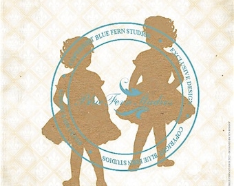 Blue Fern Bess & Tess Chipboard - Girl In Dress Chipboard - Blue Fern Chipboard - Blue Fern Studios - Life's Vignettes Collection - 32-163