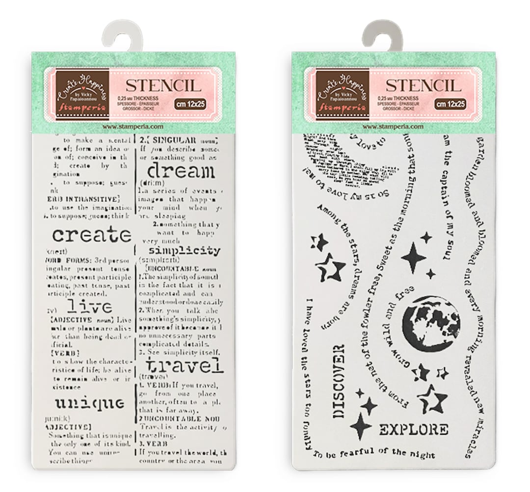 Stamperia Secret Diary Stencil Dictionary Stencil Dream Stencil Mixed