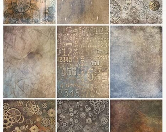 ITD Collection A4 Steampunk Series Collage Rice Paper - Steampunk Rice ...