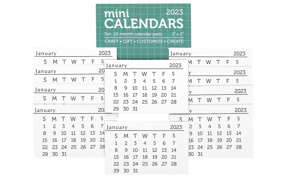 new-2023-mini-calendars-10ct-tear-off-calendar-12-month-etsy