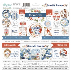 Mintay Seaside Escape Stickers - Seaside Sticker Sheet - 12x12 Sticker Sheet - Seaside Escape Collection - 27-162 - LAST CHANCE