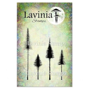 Lavinia Stamps Small Pine Trees - Lavinia Stamp - Clear Cling Stamp - Fairy Pine Tree Cling Stamp - Holiday Fairy Scene - 12-754