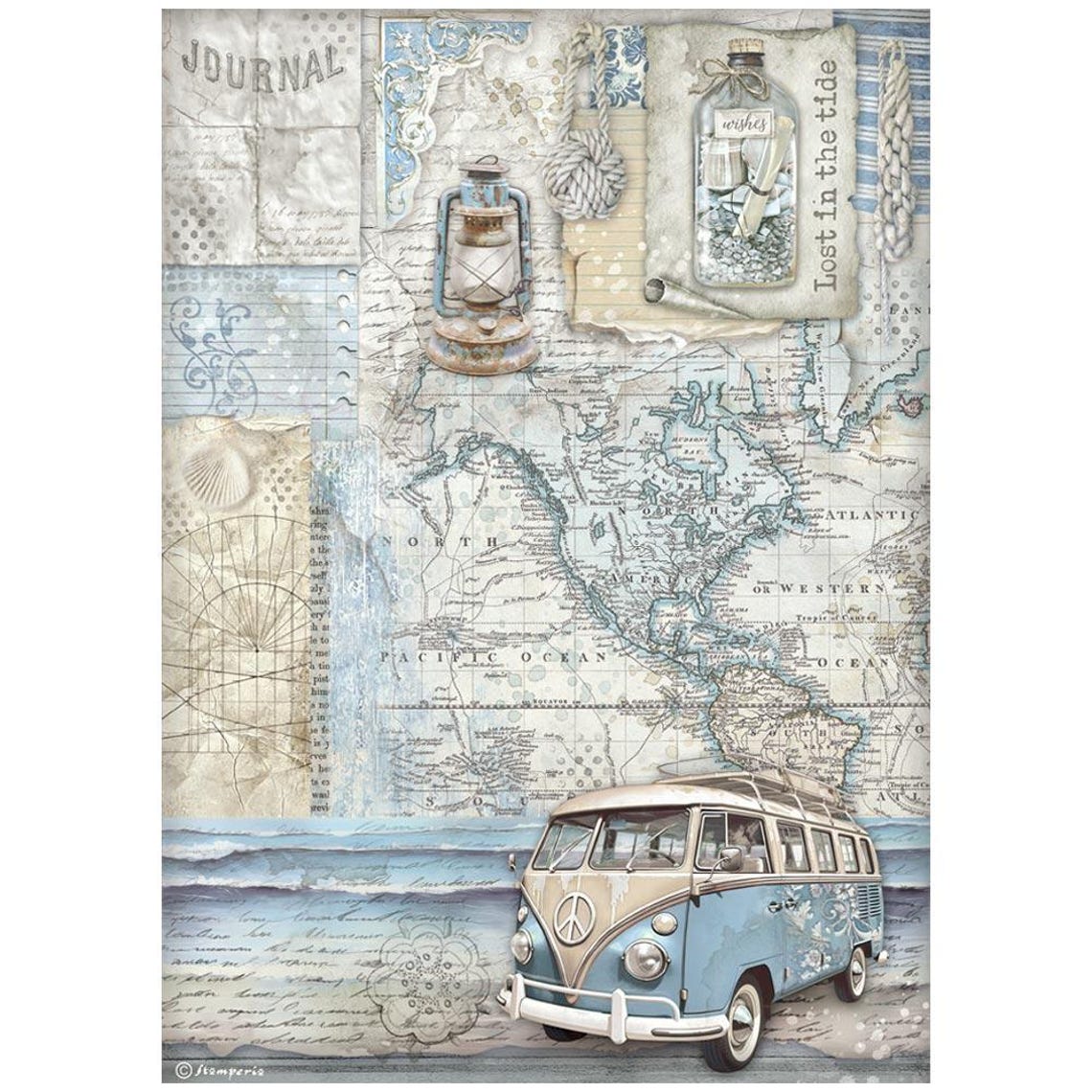 Stamperia A4 Silent Sea Rice Paper - Decoupage Rice Paper - Lighthouse ...