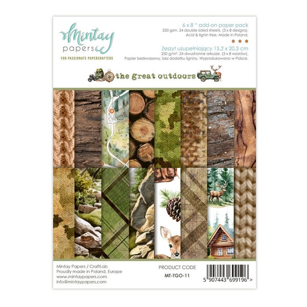 Mintay 6x8 The Great Outdoors Cardstock - Double Sided Cardstock - 6x8 - Cardstock - The Great Outdoors Collection - 27-323