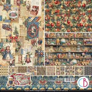 Ciao Bella 12x12 Patterns Toy Shop - 12x12 Cardstock - Double-Sided Cardstock - Winter Papers - Toy Shop Collection - 28-852