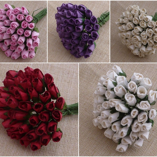 Promlee Flowers 6mm Rosebuds 20pk - Paper Flowers - Flower Embellishments - Mulberry Paper Flowers - Flowers - Handmade Flowers