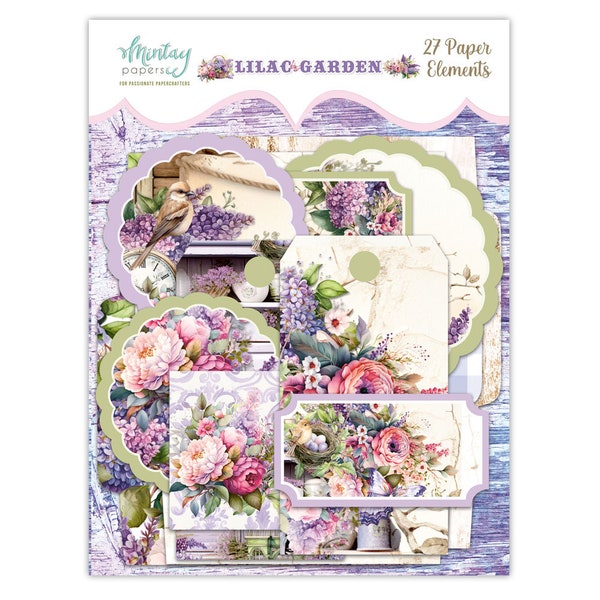 Mintay Lilac Garden Paper Elements - Mintay Elements - Paper Elements - Tags and Envelopes - Lilac Garden Collection - 27-391