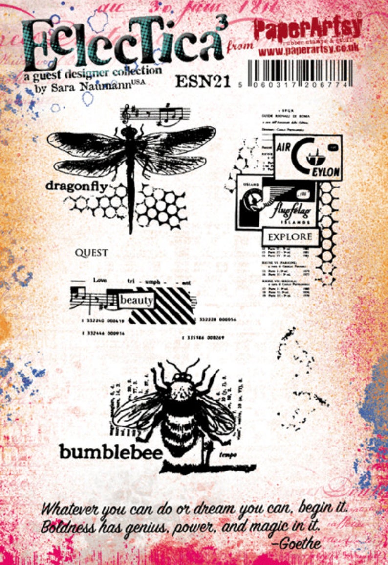 Eclectica 3 Sara Naumann Eclectica Rubber Stamp E3 Sara Naumann 21 Paper Artsy 14-012 Eclectica ESN21 Eclectica Sara Naumann 21