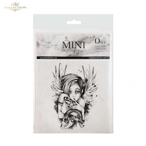 ITD Collection MINI Monica Dutkiewicz Graphic Art Rice Paper Set - Gothic Rice Paper - Graphic Rice Paper - Tattoo Rice Paper - 31-424