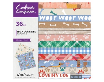 Crafter's Companion 6x6 It's A Dog Life - Double Sided Cardstock - 6x6 Cardstock - Pet's Rule Collection - 42-176