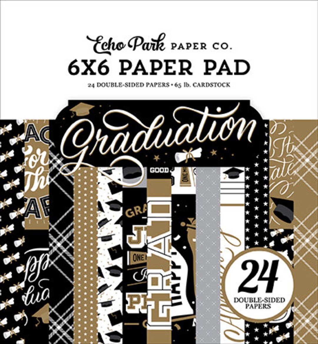 Echo Park 6x6 Graduation Paper Pad - Double Sided Paper - 6x6 Paper ...