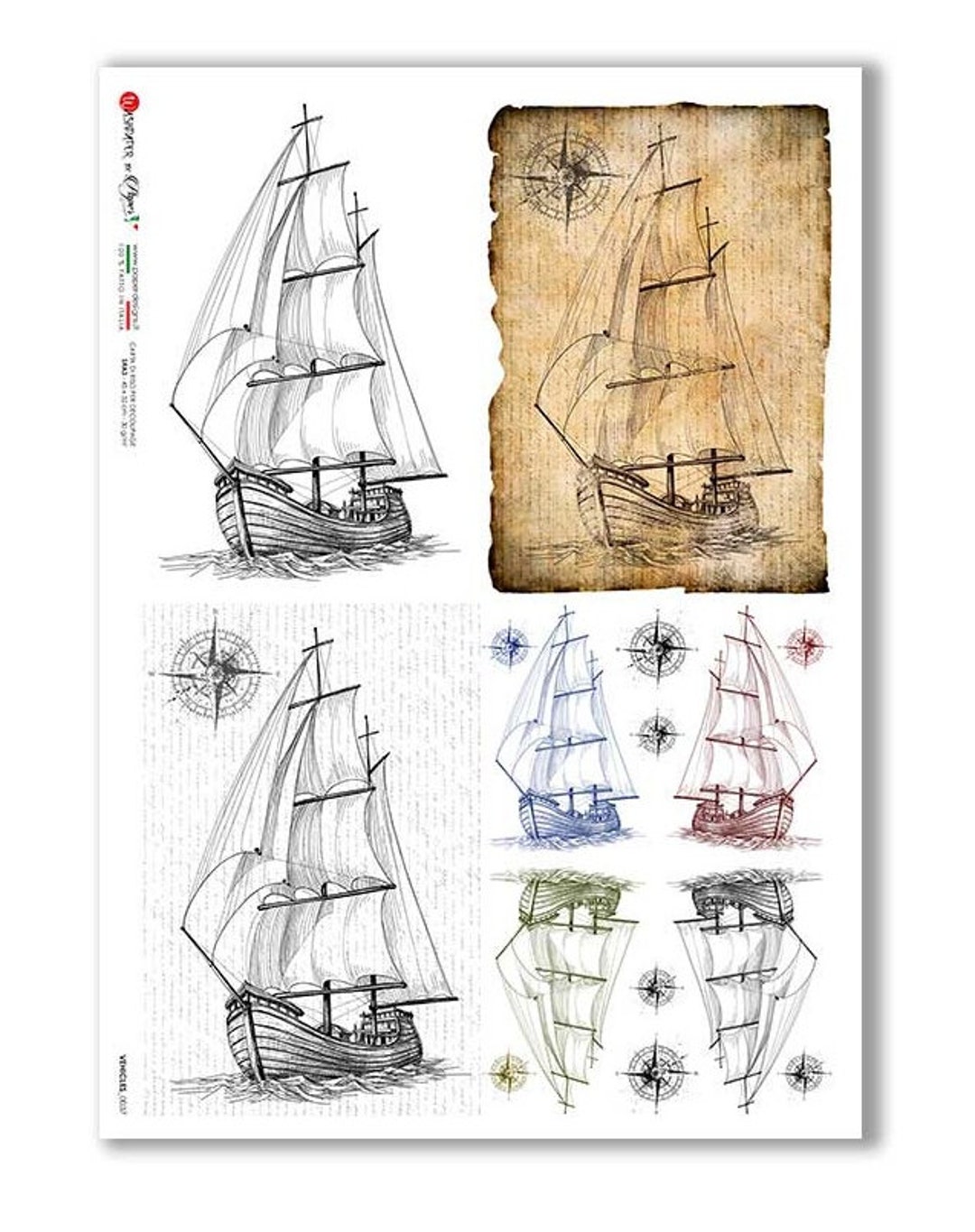 Paper Designs Rice Paper - Vehicles Rice Paper - Ship Rice Paper ...