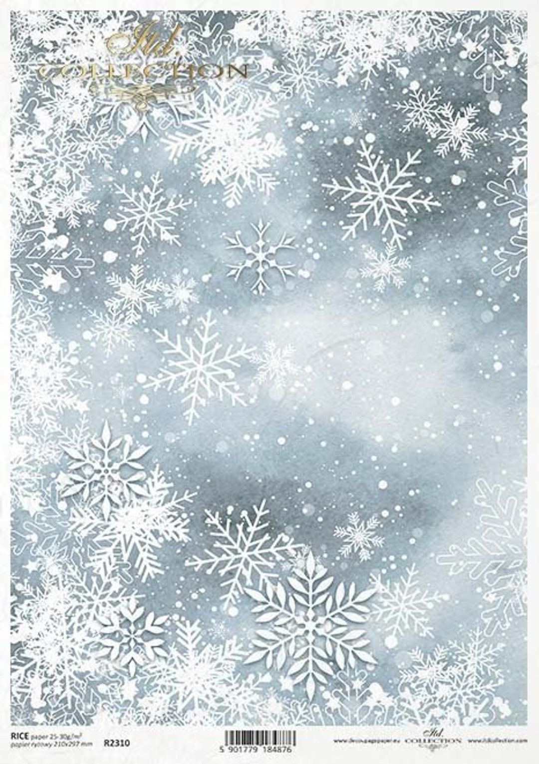 ITD Collection Snowflakes Rice Paper - Winter Rice Paper - Winter Paper ...