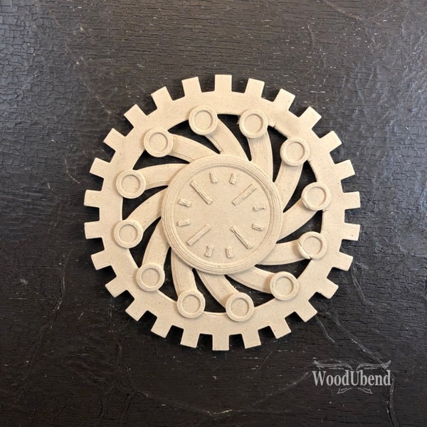 WoodUBend Clockface Cog WoodUbend - WoodUbend - Bendable Wood Pieces - WoodUbend Pieces - WoodUbend Moldings - LAST CHANCE - 39-012