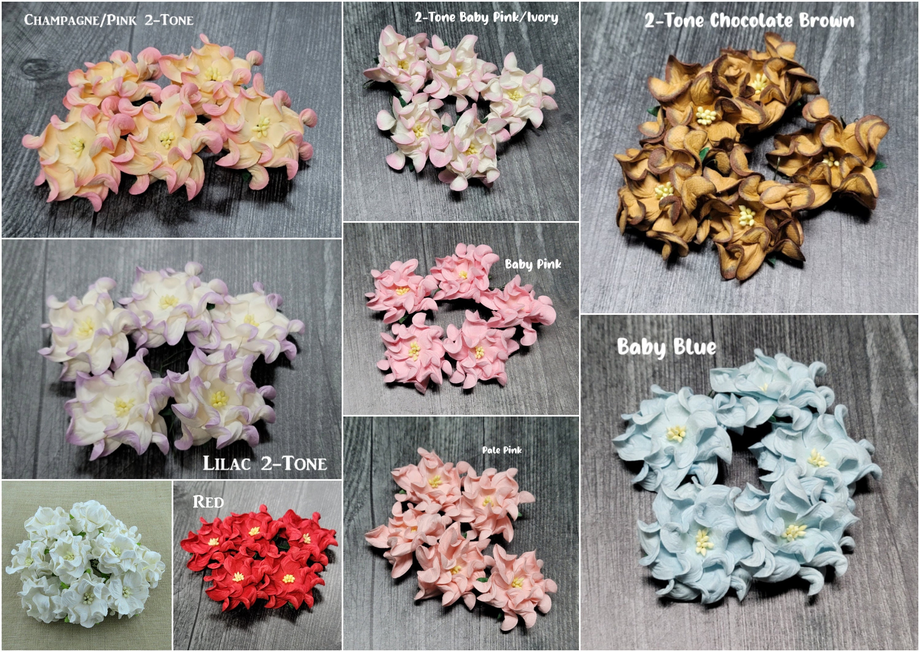 Promlee Flowers 60mm Large Gardenia Flowers 5pk - Paper Flowers
