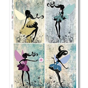 Paper Designs Rice Paper - Fairy Paper - Fairy Rice Paper - Decoupage Rice Paper - A4 Rice Paper - Fairies Rice Paper - 34-088