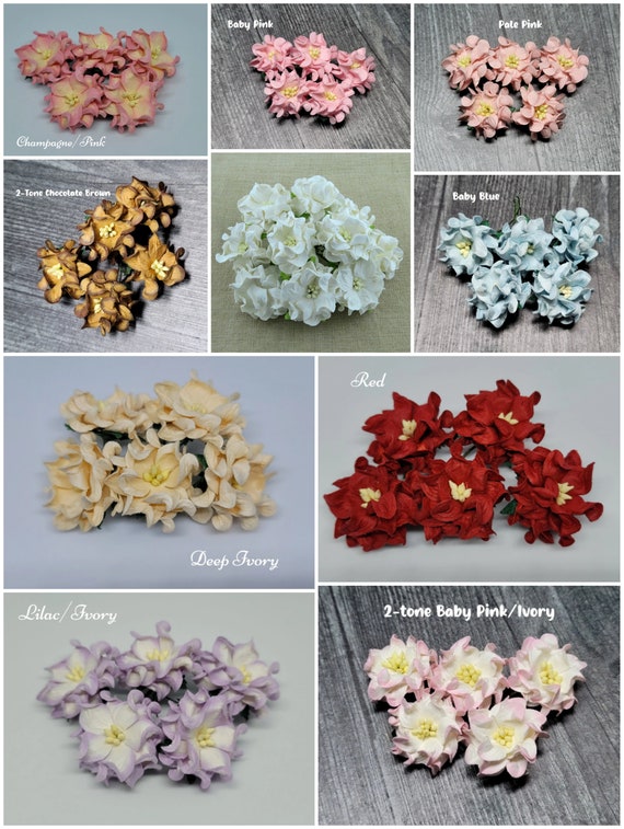 Promlee Flowers 35mm Gardenia Flowers 5pk Single Color - Paper