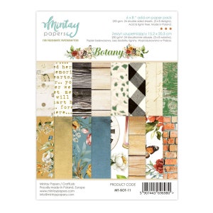Mintay 6x8 Botany Paper Pad - Double Sided Paper - 6x8 Paper - Card Stock Paper - Botany Collection - 6x8 Backgrounds - LAST CHANCE - 27-226