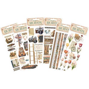Stamperia Art of Traveling Rub Ons - Travel Transfers - Transfer Film - Small Transfers - Art of Traveling Collection Rub Ons