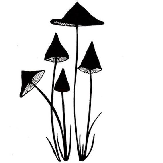 Lavinia Stamps Mini Slender Mushrooms Stamp - Mushrooms Stamp - Cling Stamp - Small Mushrooms Silhouette Stamp - Mushrooms Stamp - 12-042*