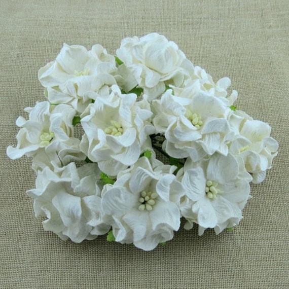 Promlee Flowers 60mm Large Gardenia Flowers 5pk - Paper Flowers