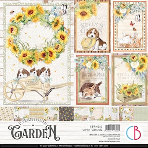 Ciao Bella 12x12 Farmhouse Garden Cardstock - 12x12 Cardstock - Double-Sided Paper - Acid Free - Farmhouse Garden Collection - 28-486