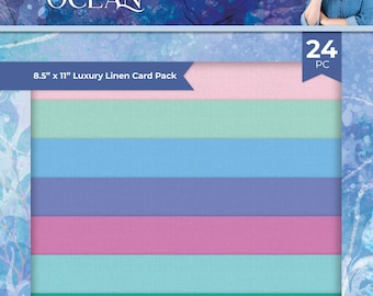 Crafter's Companion A4 Enchanted Ocean Luxury Linen Card Pack - Textured Cardstock - A4 Cardstock - Enchanted Ocean - LAST CHANCE - 42-155